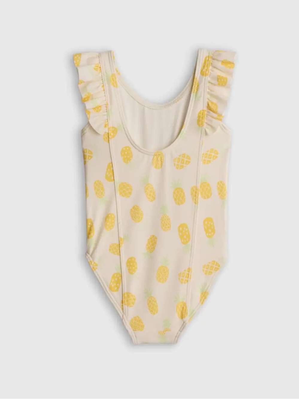 NWT QUINCE Ruffle One Piece Swimsuit Girls Size 8 Pineapple 8264 - Picture 3 of 9